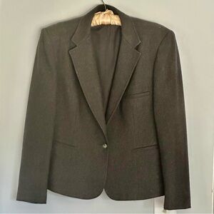 Evan Picone Vintage USA Union made Charcoal wool 80% Blazer EUC